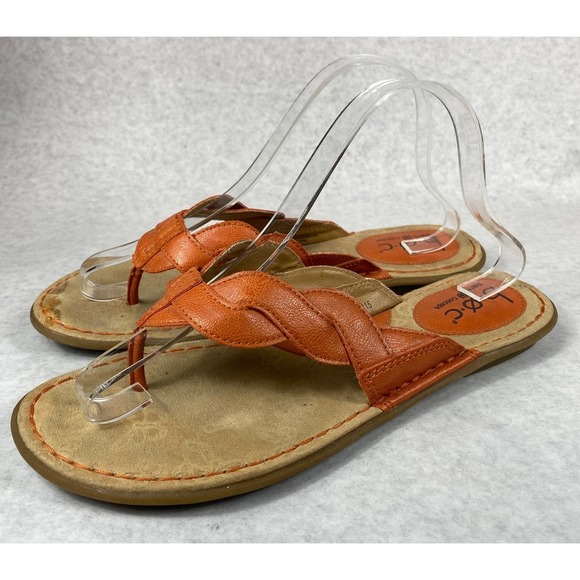 BOC Born Concept Womens Size 9 Orange Braided Flip Flop Slip On Thong Sandals - Picture 4 of 7